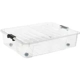 Plast Team Unterbettkommode XL 49 Liter Bedroller Unterbettbox mit Rollen Aufbewahrungsbox