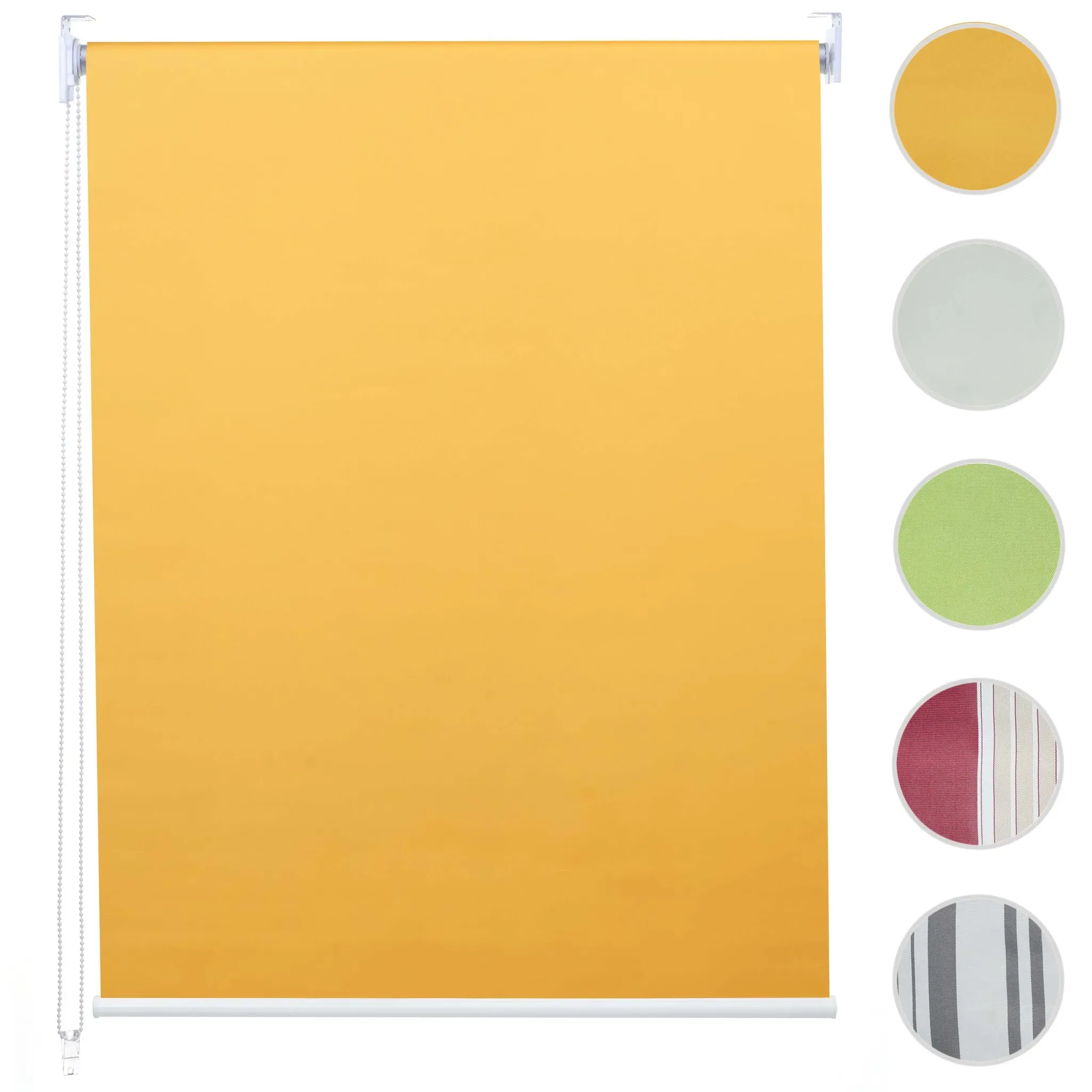 Rollo HWC-D52, Fensterrollo Seitenzugrollo Jalousie, 50x160cm Sonnenschutz Verdunkelung blickdicht ~ gelb