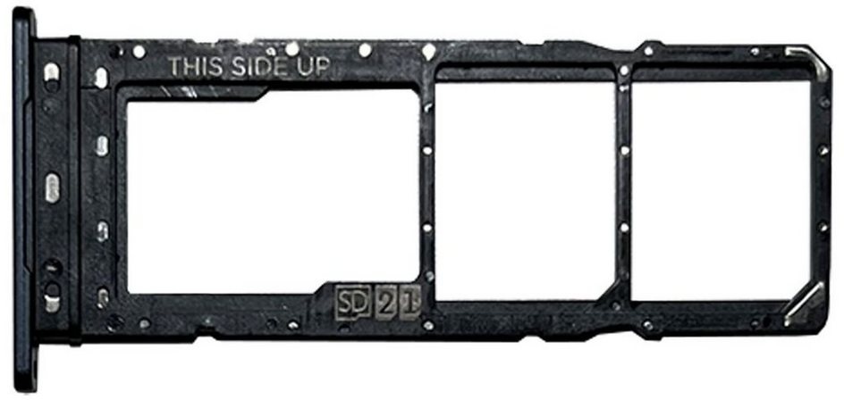 Wigento Dual SIM + Micro Karten Halter Adapter für Motorola Moto E40 Schwarz Smartphone-Adapter, 0 cm schwarz