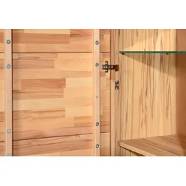 vogl möbelfabrik Vitrine VOGL MÖBELFABRIK "Toronto", beige (kernbuche teilmassiv), B:105cm H:191cm T:42cm, Schränke, Vitrine, in 2 Breiten Breite 52 und Breite 105 cm, teilmassiv, Rahmenoptik