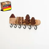 Holz Schlüsselbrett mit 6 Haken – modernes Design, langlebig, einfach befestigen