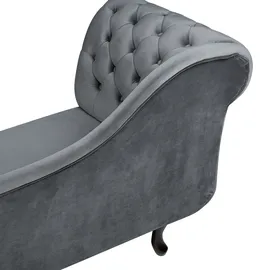 Beliani Chaiselongue Samtstoff Grau