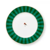 Pip Studio Love Birds Frühstücksteller Stripes grün 21cm