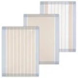 Kracht seit 1810 Kracht 3-er Pack Jacquard Geschirrtücher Küchentücher Halbleinen Streifen sortiert, Farbe Anthrazit, 50 x 70 cm