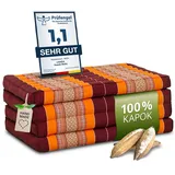 Klappmatratze Faltmatratze 80 cm (Classic) - 200x80x8cm, livasia, 8 cm hoch, Kapok, vegan, handgefertigt orange