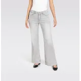 MAC Weite Jeans "DREAM WIDE", Damen, Gr. 42, Länge 30, ash grau washed, Denim/Jeans, Obermaterial: 75% Baumwolle, 12% Modal, 9% Polyester, 4% Elasthan, figurumspielend knöchellang, Jeans, mit weitem Bein-Stretch