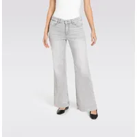 MAC Weite Jeans "DREAM WIDE", Damen, Gr. 42, Länge 30, ash grau washed, Denim/Jeans, Obermaterial: 75% Baumwolle, 12% Modal, 9% Polyester, 4% Elasthan, figurumspielend knöchellang, Jeans, mit weitem Bein-Stretch, Topseller