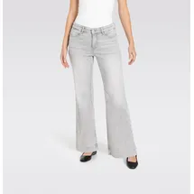 MAC Weite Jeans "DREAM WIDE", Damen, Gr. 42, Länge 30, ash grau washed, Denim/Jeans, Obermaterial: 75% Baumwolle, 12% Modal, 9% Polyester, 4% Elasthan, figurumspielend knöchellang, Jeans, mit weitem Bein-Stretch