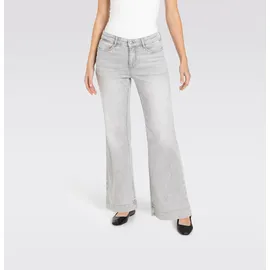 MAC Weite Jeans "DREAM WIDE", Damen, Gr. 42, Länge 30, ash grau washed, Denim/Jeans, Obermaterial: 75% Baumwolle, 12% Modal, 9% Polyester, 4% Elasthan, figurumspielend knöchellang, Jeans, mit weitem Bein-Stretch