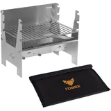 FENNEK Grill light | Ultraleicht mit nur 2,3 kg | Mobiler und steckbarer Holzkohle-Grill aus Edelstahl für Camping, Trekking, Vanlife, Garten und Outdoor Grill-Spaß