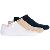 Scotch & Soda SCOTCH&SODA Herren Sneakersocken, 3er Pack - 1/2 Terry Low Cut, Socken, One Size, einfarbig Weiß/Dunkelblau/Beige 41-46