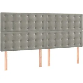 vidaXL Kopfteil Hellgrau 90x5x78/88 cm Samt