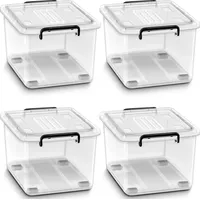 Tillvex tillvex® Aufbewahrungsboxen mit Deckel 4er Set | Kunststoff