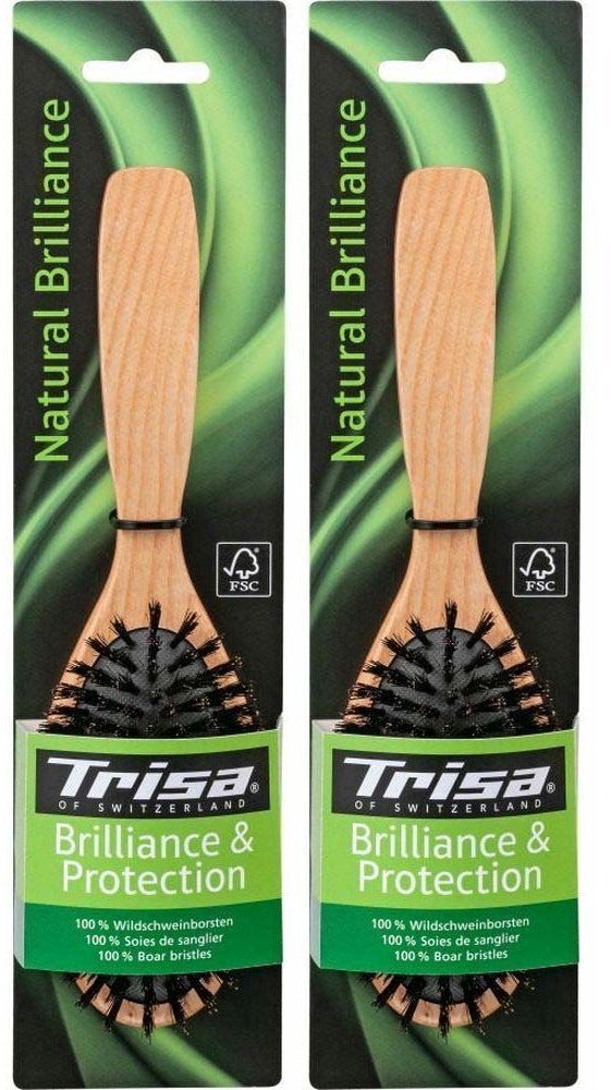 Trisa Natural Brillance Haarbürste mit Wildschweinborsten