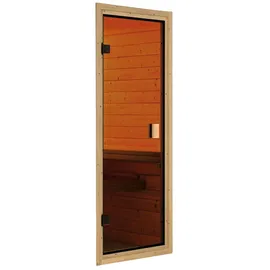 Karibu Sauna Kotka inkl. 9 kW Ofen integr. Strg., Glastür Bronziert