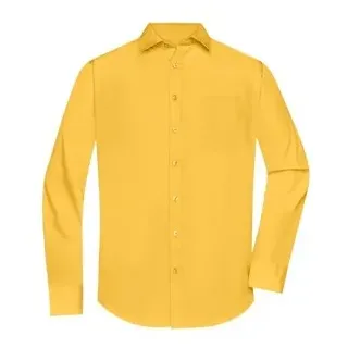 Herrenhemd Poplin Langarm JN678, gelb, Größe L - gelb - L