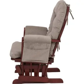 Mendler Relaxsessel HWC-C76 Cord 52 x 100 x 80 cm Hellgrau mit Hocker