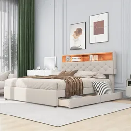 AUTOLOCK Polsterbett 140 x 200 cm Beige