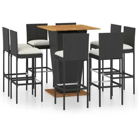 vidaXL Gartenbar Set 9-tlg. Schwarz