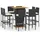 vidaXL Gartenbar Set 9-tlg. Schwarz
