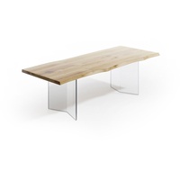 Tischhelden Küchentisch Tisch Glass Eiche mit Glaswangen 220 cm