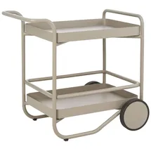 Brafab Garten-Servierwagen Trolly, Khaki - aus Aluminium, mit Rollen