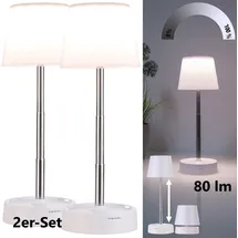 Pearl Teleskop-Akku-Tischleuchte Beige 4 St.