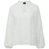 S.Oliver BLACK LABEL Semitransparente Bluse mit Tunika-Ausschnitt und Rüschen, Damen, creme, 36