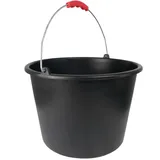 woplus Baueimer 16 Liter mit Skala | Mörteleimer Kübel | Wassereimer für Baustelle und Garten | mit rotem bequemem Griff | Mörtelkübel (1 Stück, 16 Liter)