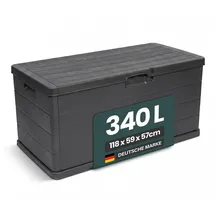 Kreher Kissenbox 340 Liter Holz Optik Anthrazit