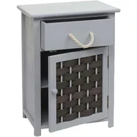 Mendler Kommode HWC-K83, Schrank Schubladenschrank, Holz 55x39,5x28,5cm grau, Polyrattan