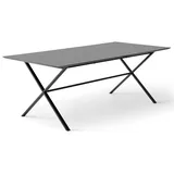 Hammel Furniture Esstisch Meza Designtisch mit Auszugsfunktion und 2 Einlegeplatten, rechteckige Tischplatte MDF, gekreuztes Metallgestell grau 210 cm x 73,5 cm x 100 cm