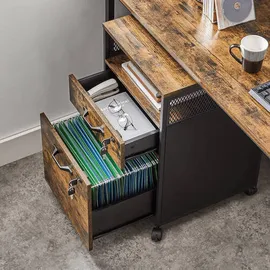 VASAGLE Rollcontainer 42,0 x 44,0 x 69,0 cm braun, schwarz