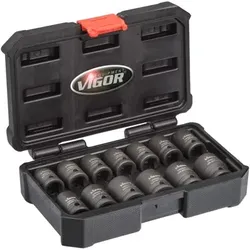 Kraft-Steckschlüssel-Einsatz Sortiment, kurz V5550S Antrieb 1/2", 13-teilig