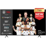 TCL QLED-Fernseher »55T8BX1«, 139 cm/55 Zoll, 4K Ultra HD, Smart-TV-Google TV-Android TV grau (titanium) LED Fernseher