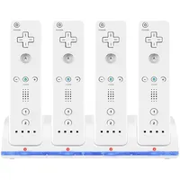 NCONCO 4 IN 1 Wii Controller Ladestation mit 4- wiederaufladbaren Batterien und LED- Anzeigen für Wii Controller