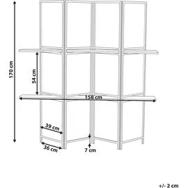 Beliani Raumteiler Trafoi Braun 158 cm 170 cm