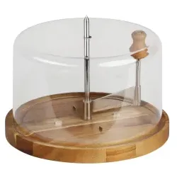 KESPER Käsehobel mit Haube, aus Akazie, Kompakter Käsehobel für besonders feine Abschnitte, 1 Stück
