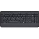 Logitech Signature K650 Comfort kabellose Tastatur mit Handballenauflage, BLE Bluetooth/Logi Bolt USB-Empfänger, Soft-Touch-Tastatur, Numpad, PC/Windows/Mac, Belgisches AZERTY - Grau