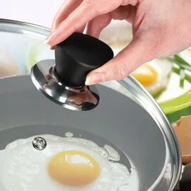 Kadax Topfdeckel, Universaldeckel aus Glas mit Schwarzmatt griff, 20 cm