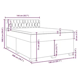 vidaXL Boxspringbett 140 x 200 cm Dunkelgrün