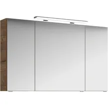 Saphir Badezimmerspiegelschrank »Serie 4010 Badezimmer-Spiegelschrank inkl. LED-Aufsatzleuchte«, Badschrank 120 cm breit, 3 Türen, 6 Glas-Einlegeböden, inkl Türdämpfer
