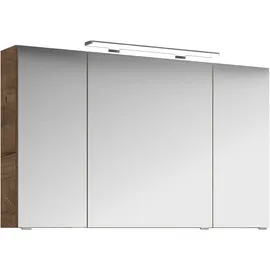 Saphir Badezimmerspiegelschrank »Serie 4010 Badezimmer-Spiegelschrank inkl. LED-Aufsatzleuchte«, Badschrank 120 cm breit, 3 Türen, 6 Glas-Einlegeböden, inkl Türdämpfer