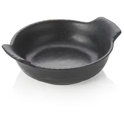 8x Backform, Ø 18 cm, schwarz, Porzellan