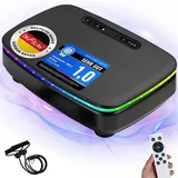DH FitLife Vibrationsplatte 99 Stufen mit LED, Rüttelplatte Fitness 150 kg