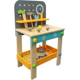 Vedes SpielMaus Holz Werkbank 40x26,5x65 cm, 44 Teile