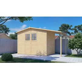 BERTILO Gartenhaus Plexi Apex 4 Plus 4,24 x 2,09 m Beige