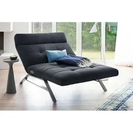 KAWOLA Liege, AMERIVA Sessel, Relaxliege Maxi Velvet schwarz Fuß chrome
