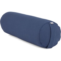 Bodhi Yoga Bolster Rolle Ø 22 cm | Yogarolle mit Bio-Dinkelfüllung | Yogakissen für Restorative & Yin Yoga | Waschbarer Bezug aus Baumwolle | Pilates Kissen mit Trageschlaufe (blau)