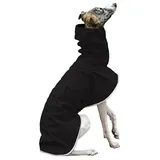 VOODUE hunderegenmantel Italienische Windhund-Kleidung, wasserdichter Whippet-Mantel, Winter, verstellbare Windhund-Kleidung, Winter-warme Fleece-Kleidung, warme Jacke for Hunde (Color : Schwarz, SI